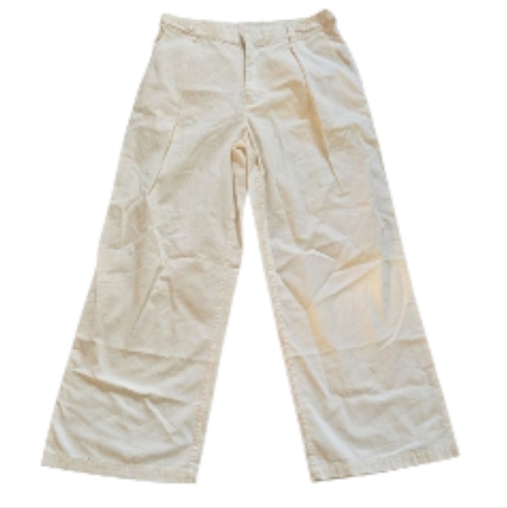 Lucky Brand Cotton Wide Leg Cream‎ Pants